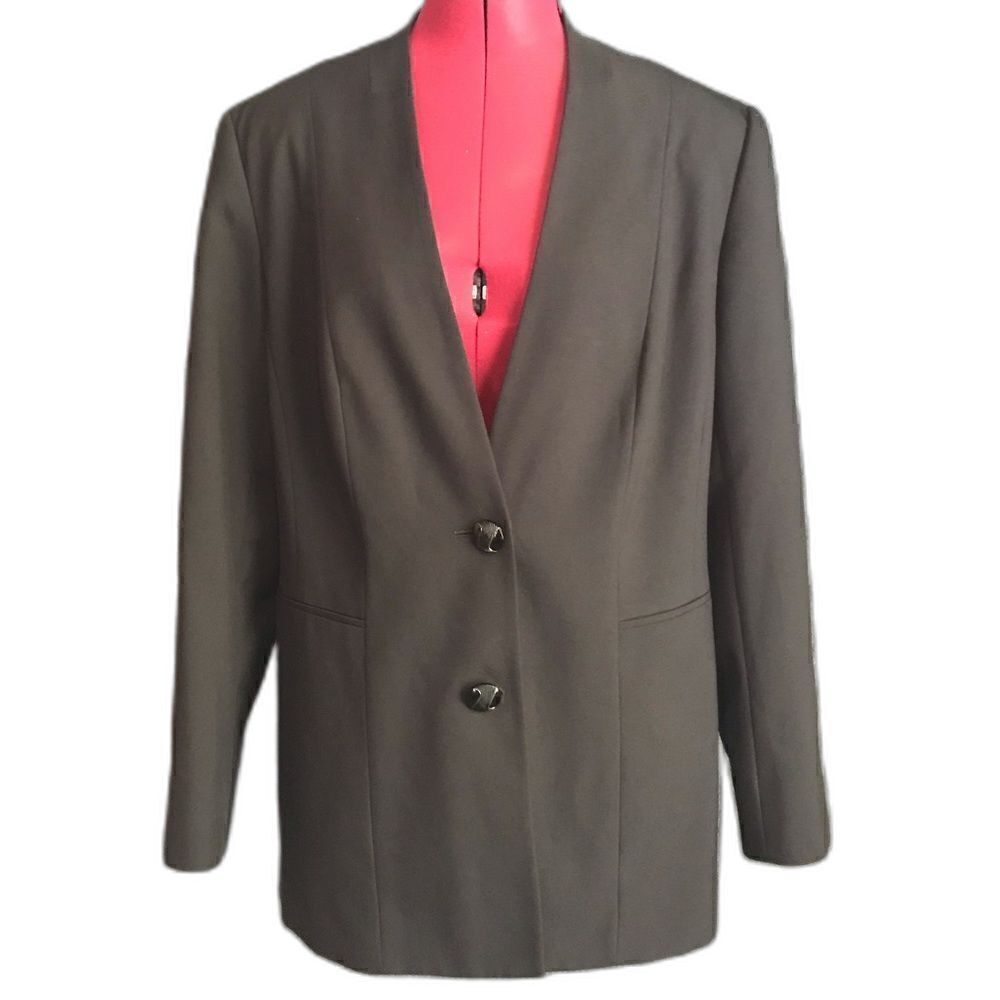 John Meyer Blazer Women Size 12 Black Long Sleeve Two Decorative Button Pockets